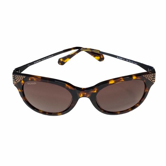 new Balmain ☀︎︎ Cat Eye Sunglasses ☀︎︎ Tortoise Shell Print ☀︎ Brown Lenses ☀︎ - Picture 8 of 16